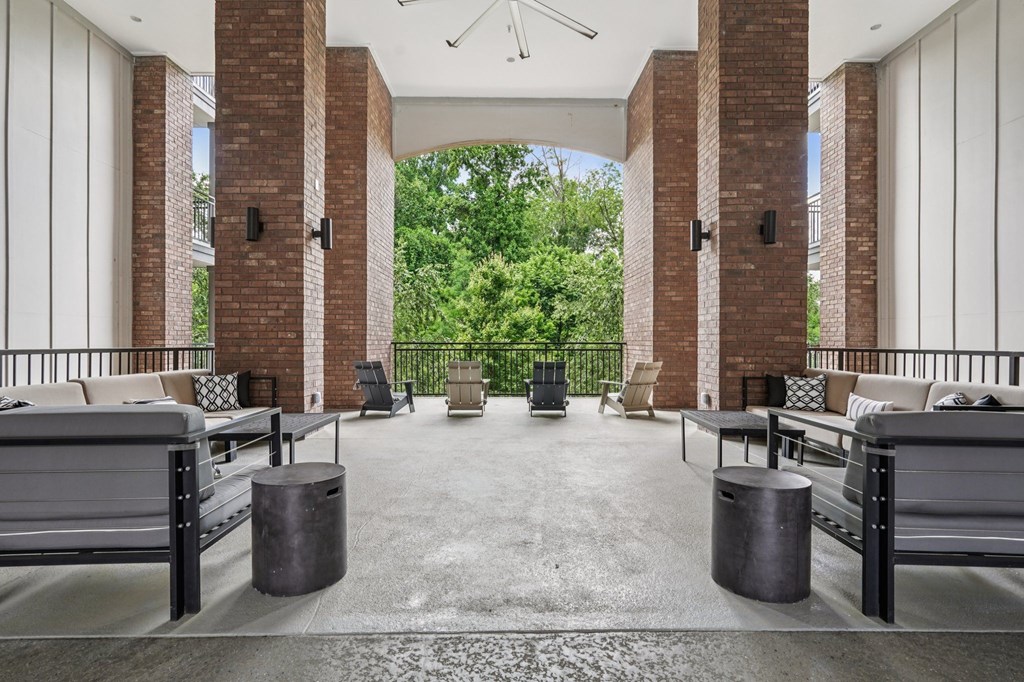 A modern outdoor seating area